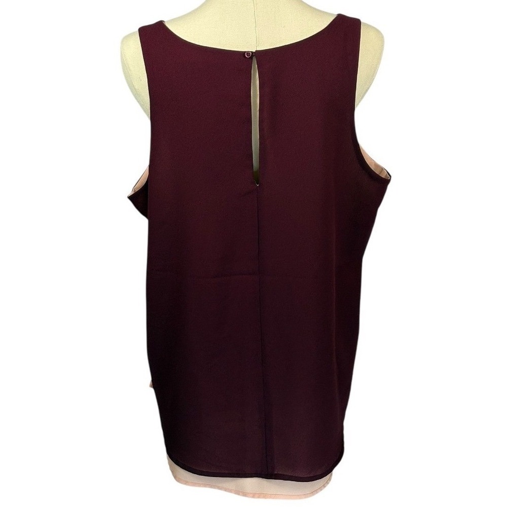 Black Tape Maroon & Pink Layered Flowy Tank (Estimated Size L) - Picture 2 of 2